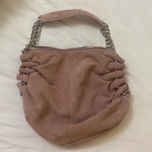 Mauve suede bag